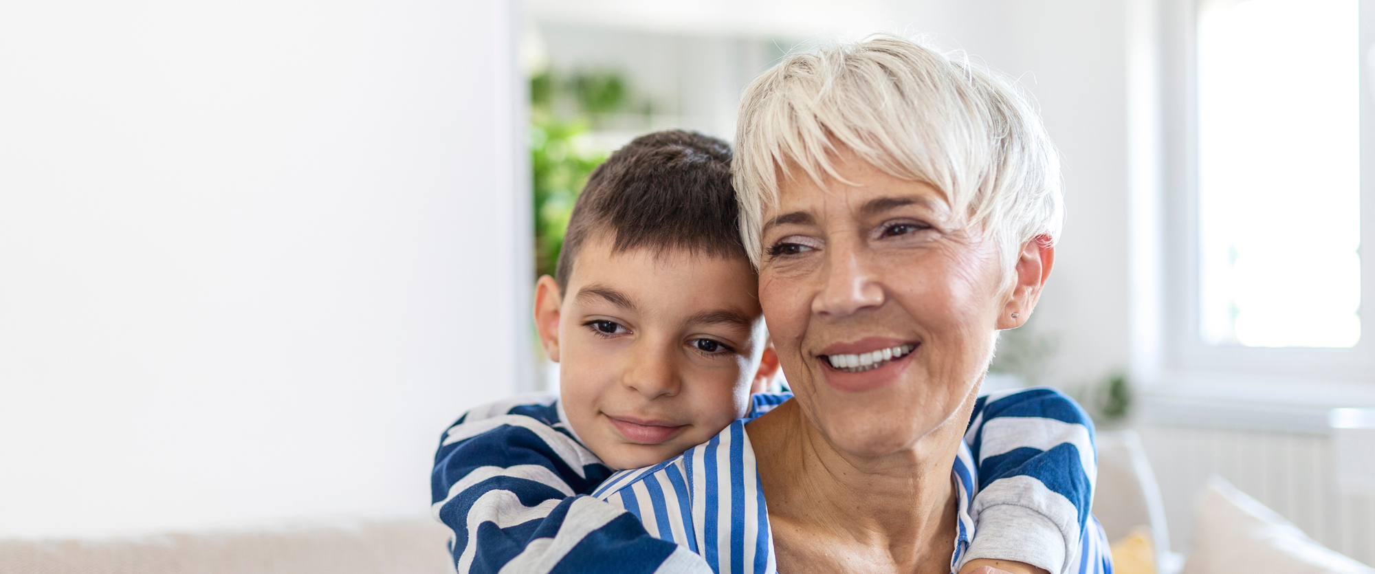 Older foster mum with boy